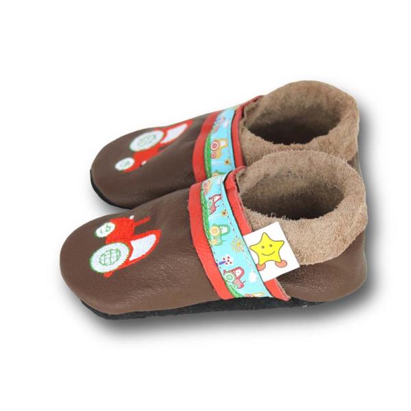 Lauflernschuhe rote Trecker mit Webband